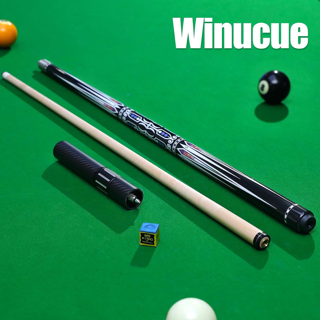 Premium Billardqueue-Set, 147,7 cm, kanadischer Ahornholzstab, 13 mm Spitze, 48 cm, 595 g, mit Pool-