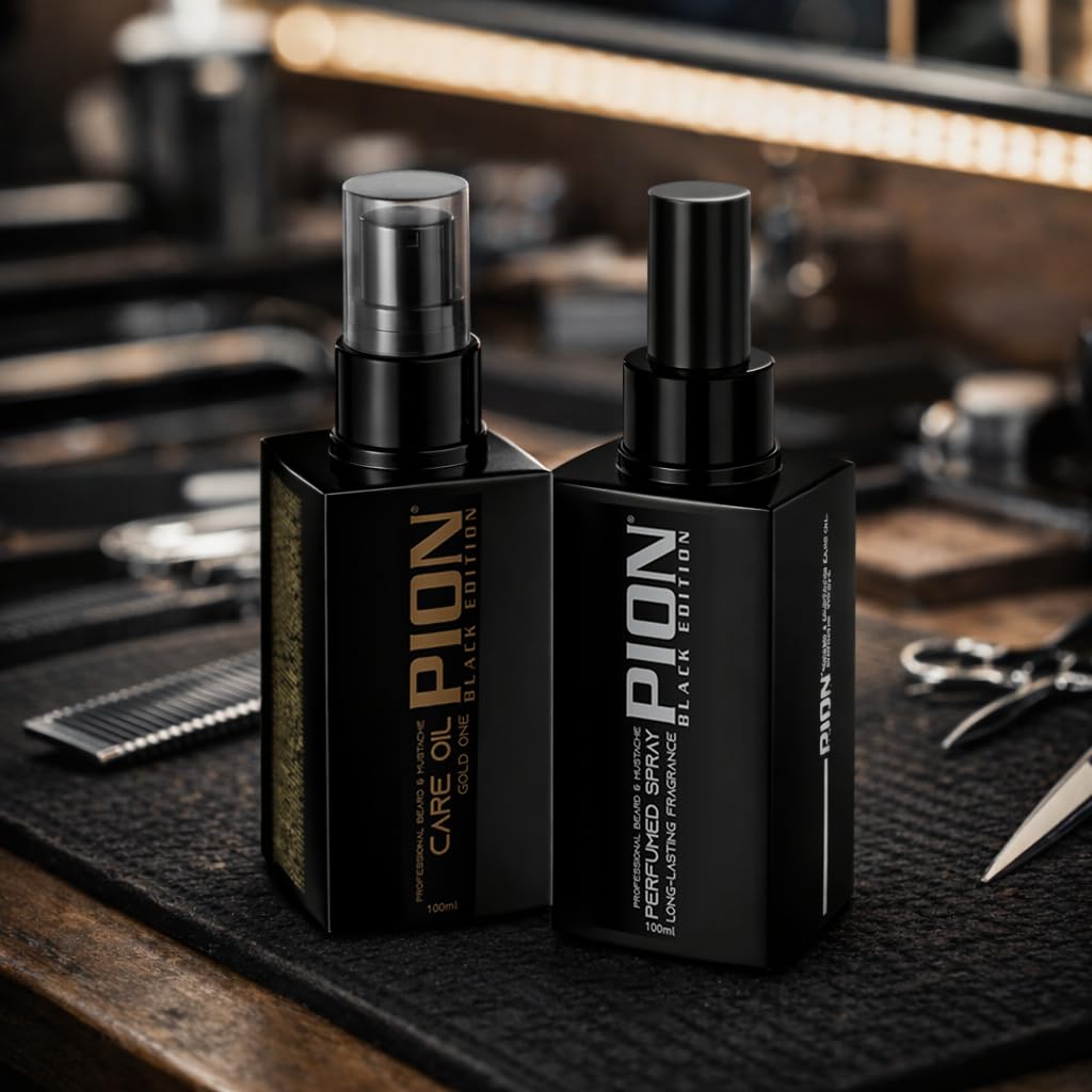 PION Black Edition Parfümspray für Bart & schnurrbart – maskuliner duft und pflege in einer flasche