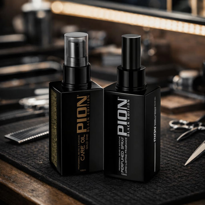 PION Black Edition Parfümspray für Bart & schnurrbart – maskuliner duft und pflege in einer flasche