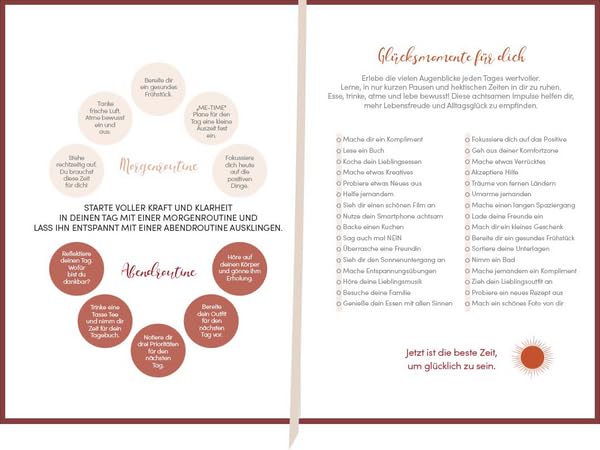 Glückstagebuch Soft Touch Red, vegan: Ausfüllbuch mit Goldveredelung und vielen Impulsen für mehr, A