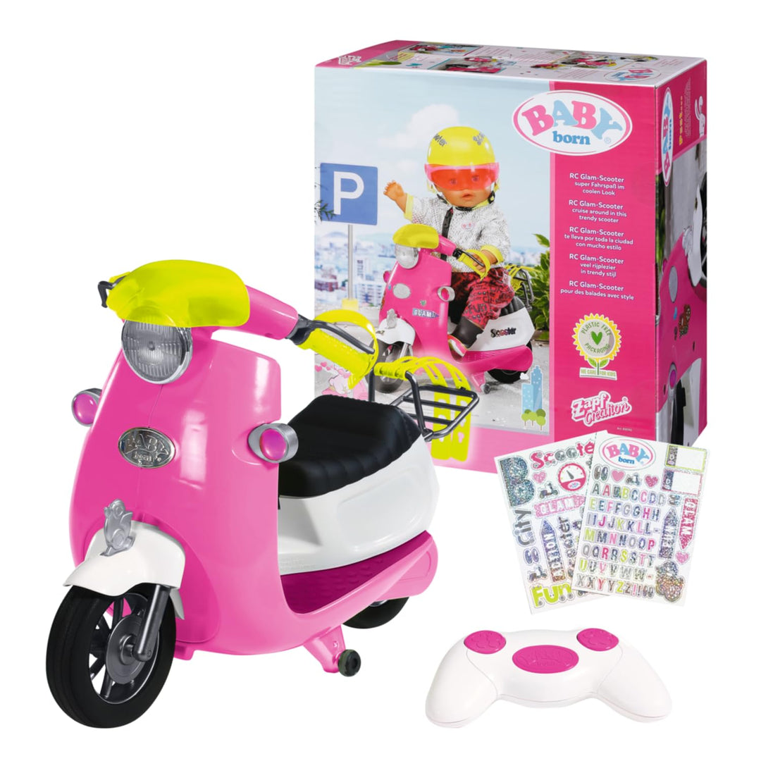 BABY born Zapf Creation 830192 City RC Scooter - ferngesteuerter Puppenroller mit Lichtfunktion, uni