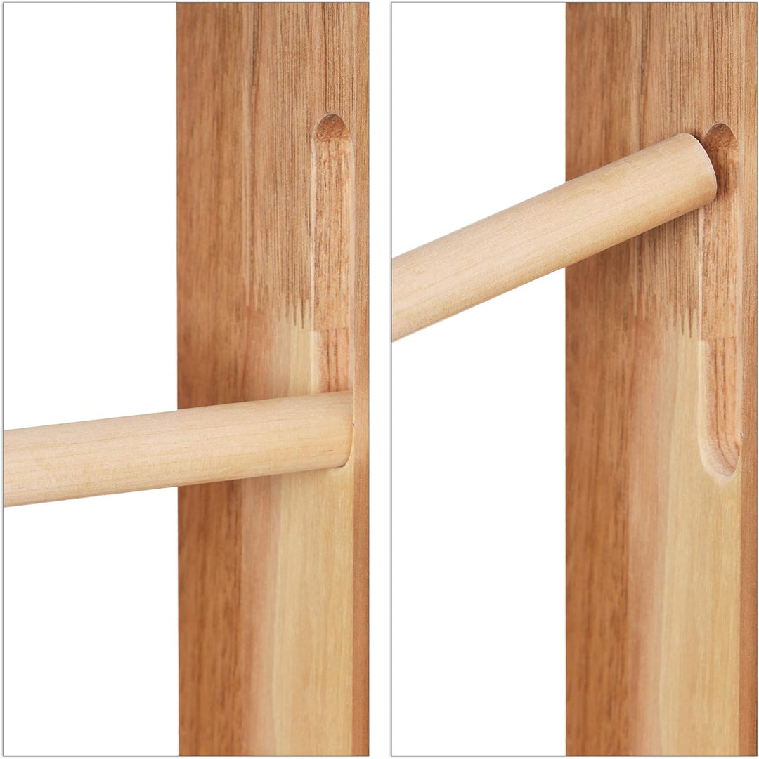 Relaxdays Toilettenpapierhalter, Walnuss Holz, zur Wandmontage oder stehend, Ersatzrollenhalter HxBx