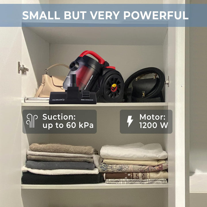 EFFEKTIV Beutelloser Staubsauger GranTornado 1000X, Cyclone 1200W Power Kompakte Bodenstaubsauger oh