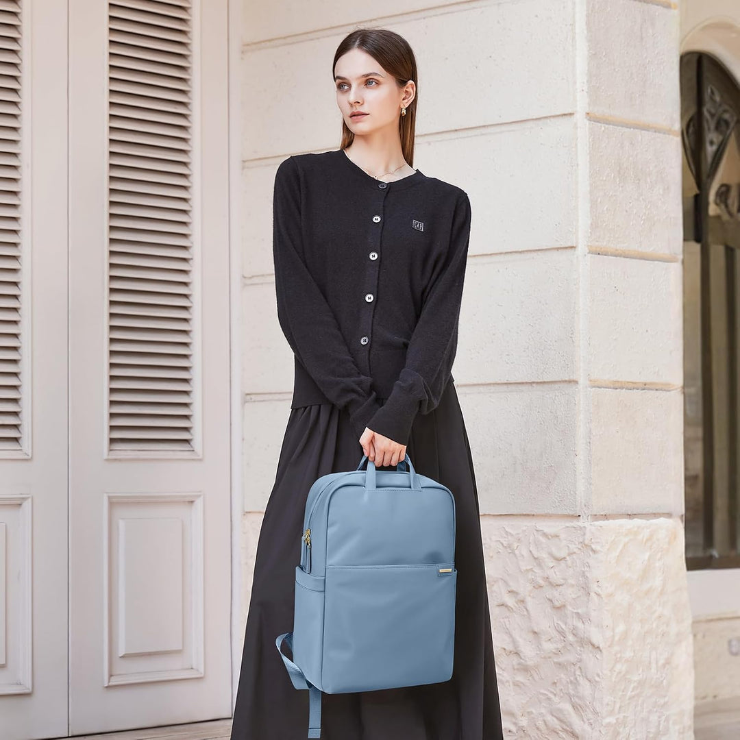 Schlanker Laptop-Rucksack für Damen, leicht, Business-Rucksack für Damen und Herren, Seeblau, 17.3 I
