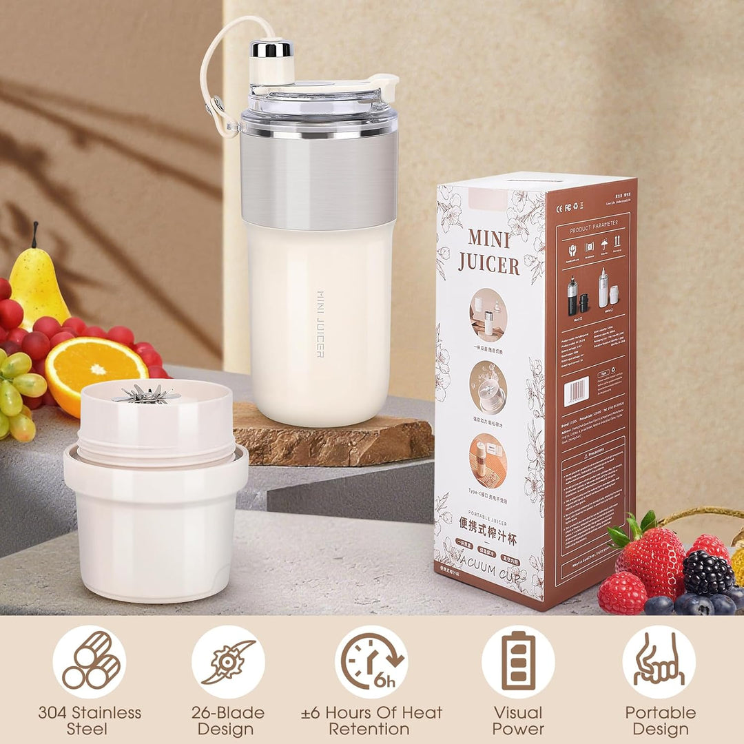 Gugxiom 400ml Tragbarer Mixer, Tragbarer Mixers Smoothie Maker, Saftbereiter mit Doppeltem Deckel De