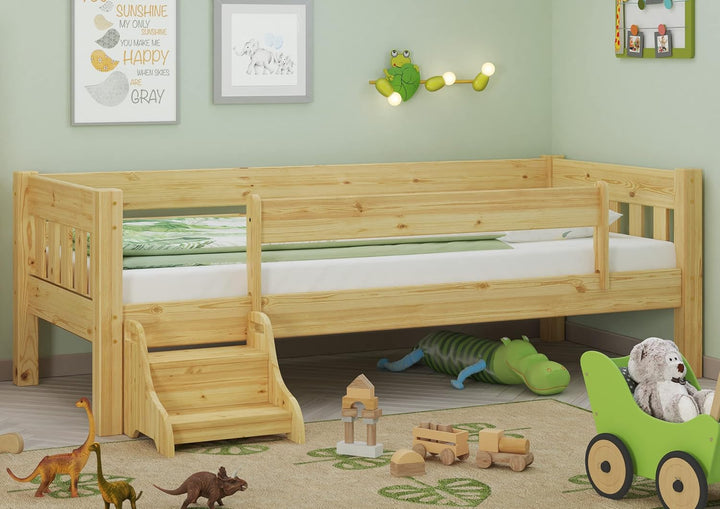 Erst-Holz Kindersicherung zum Aufstecken auf den Bettrahmen Massive Kiefer oder weiss V-60.Kisi-B25,