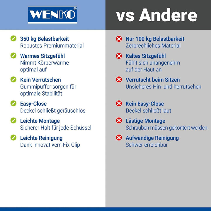 WENKO WC-Sitz Wenge, Toilettensitz mit Absenkautomatik in Holz-Optik, WC-Deckel für sanftes Deckelsc