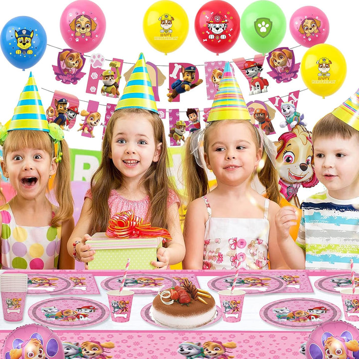114 Stück Geburtstag Deko 3 Jahre, Partygeschirr Teller Geburtstagsdeko Mädchen 3 Jahre Kindergeburt
