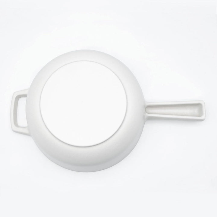 osoltus Fondue | Käsefondue | Fleischfondue Topf Gusseisen cremeweiss 6 Personen Emaille Cremeweiss