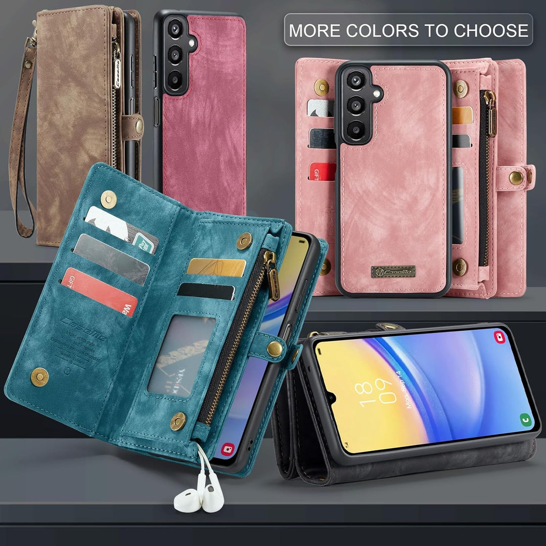 UFinetech für Samsung A15 Hülle, Stossfest Kartenfach Magnetisch Abnehmbare Tasche Handyhülle für Sa