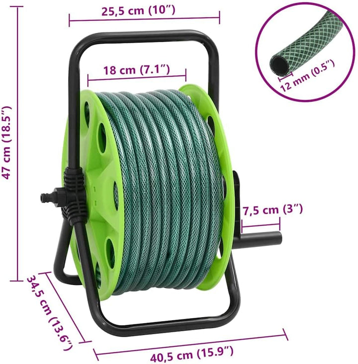 vidaXL Schlauchtrommel, Schlauchaufroller Freistehend mit 20m Schlauch, Gartenschlauch mit Anschluss