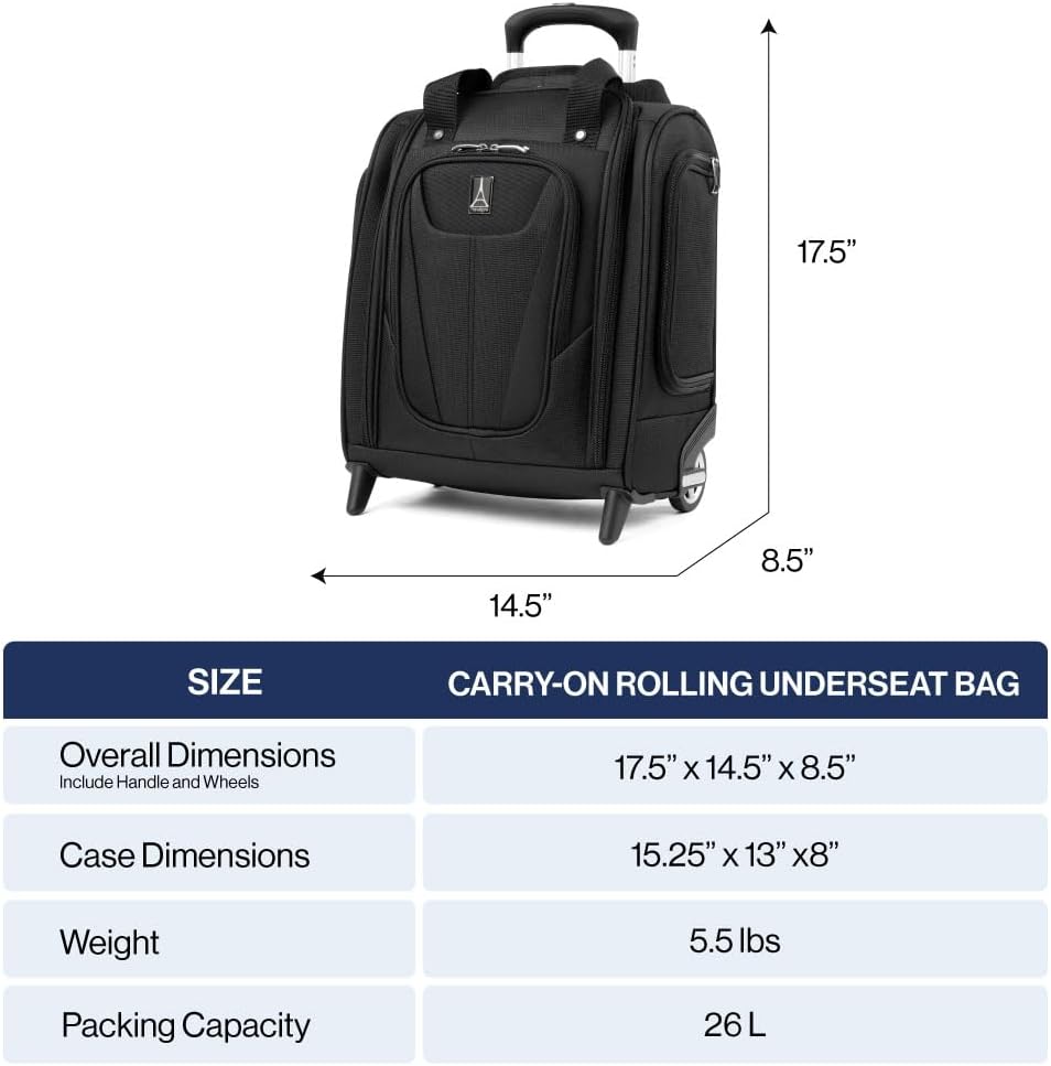 Travelpro Luggage Maxlite 5 Rolling Untersitztasche Kompakte Handgepäcktasche, champagnerfarben, 15-