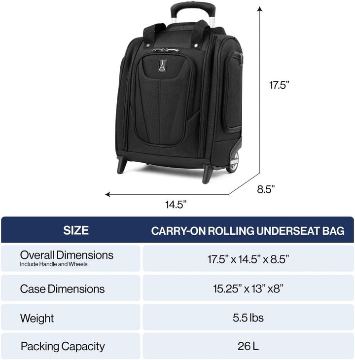 Travelpro Luggage Maxlite 5 Rolling Untersitztasche Kompakte Handgepäcktasche, champagnerfarben, 15-
