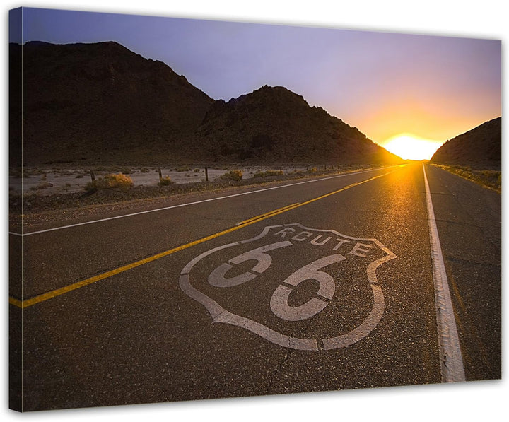 Bilderdepot24 Bild auf Leinwand | Historische Route 66 - USA in 70x50 cm als Wandbild | Wand-deko De