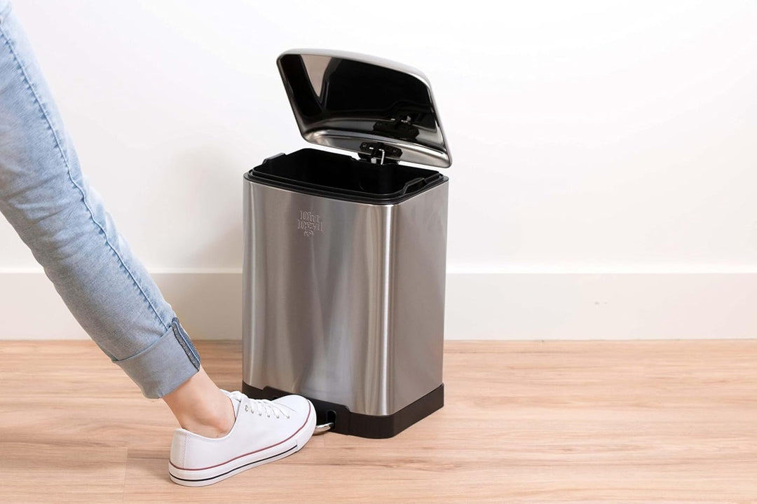 Dirt Devil Tretmülleimer 12L – Mülleimer Küche mit Soft Close – Abfalleimer aus Edelstahl – Herausne