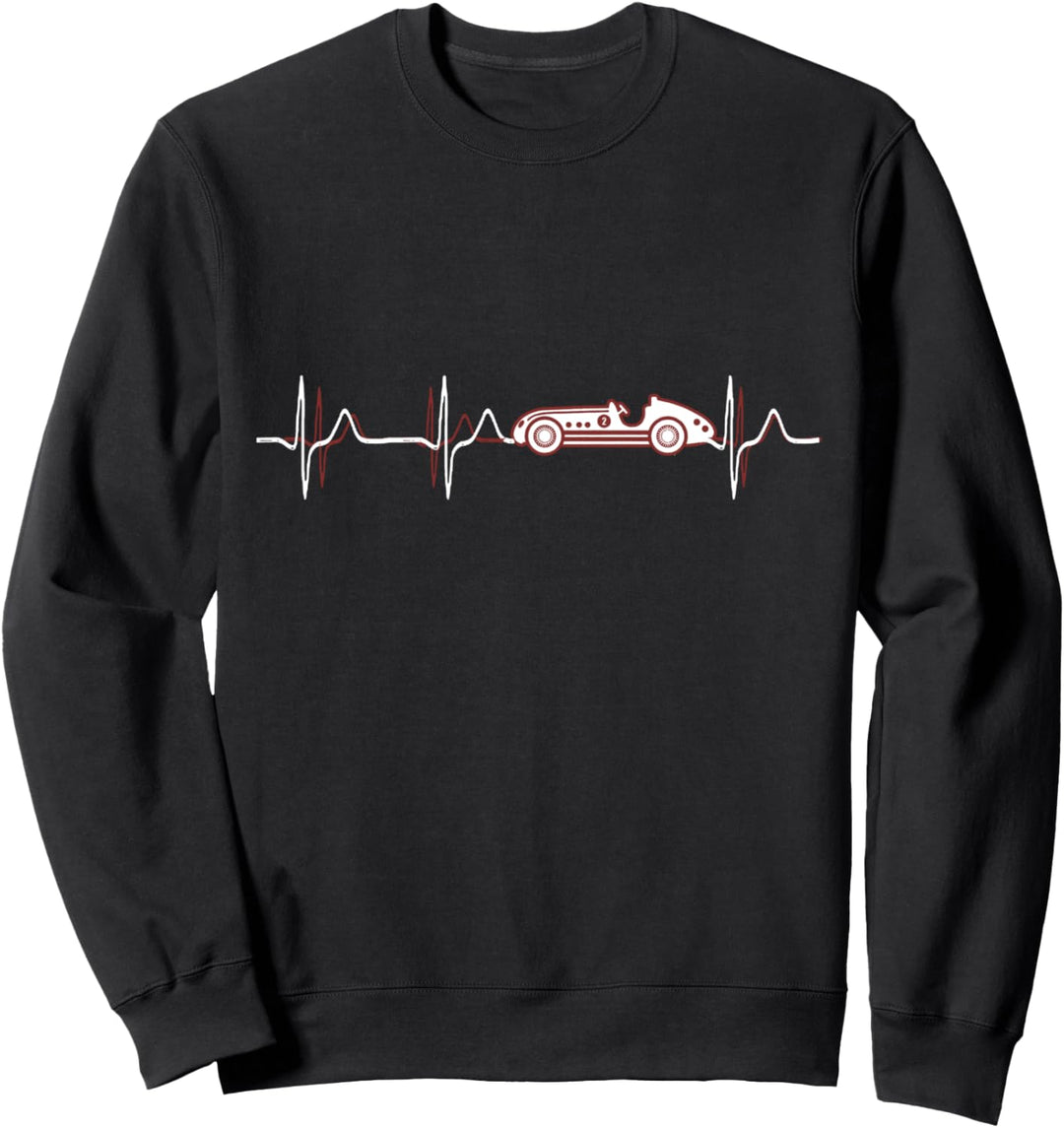 Oldtimer Rennwagen in meinem Herzschlag Sweatshirt