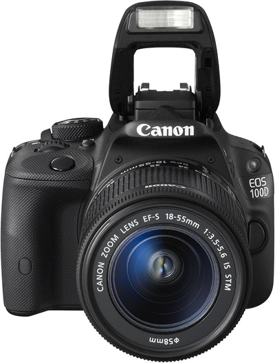 Canon EOS 100D DSLR-Kamera mit EF-S 18–55 mm III-Objektiv, Schwarz (18 MP, CMOS-Sensor), 7,6 cm (3 Z