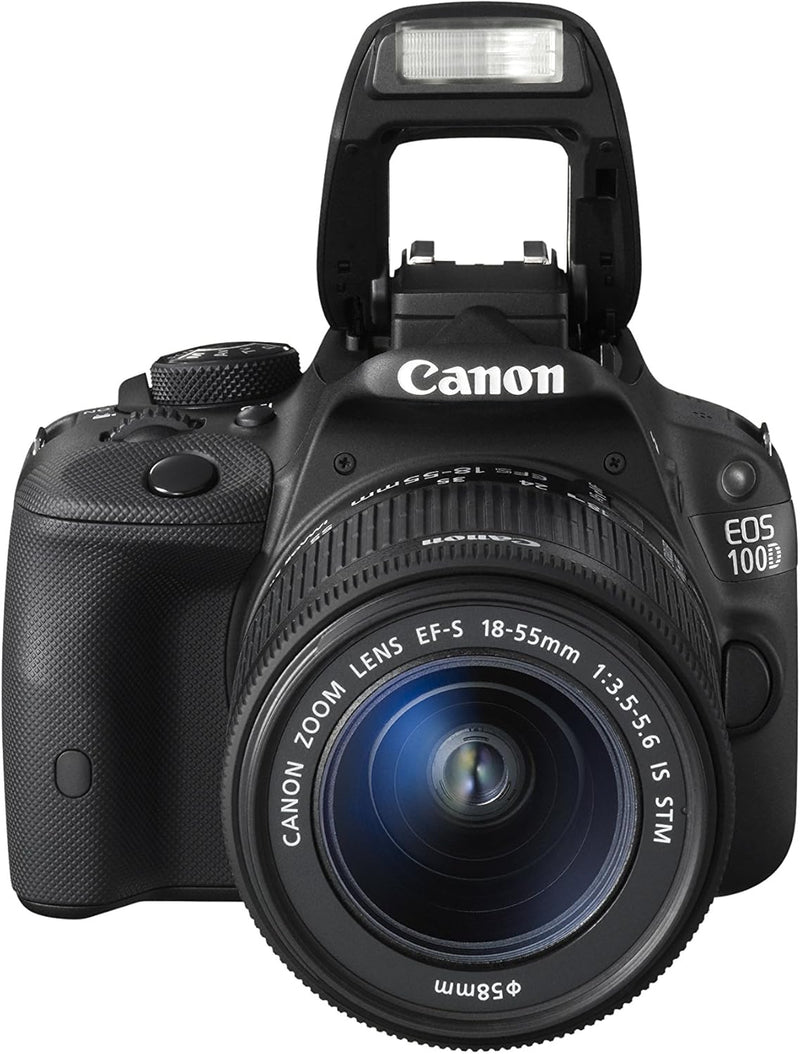 Canon EOS 100D DSLR-Kamera mit EF-S 18–55 mm III-Objektiv, Schwarz (18 MP, CMOS-Sensor), 7,6 cm (3 Z