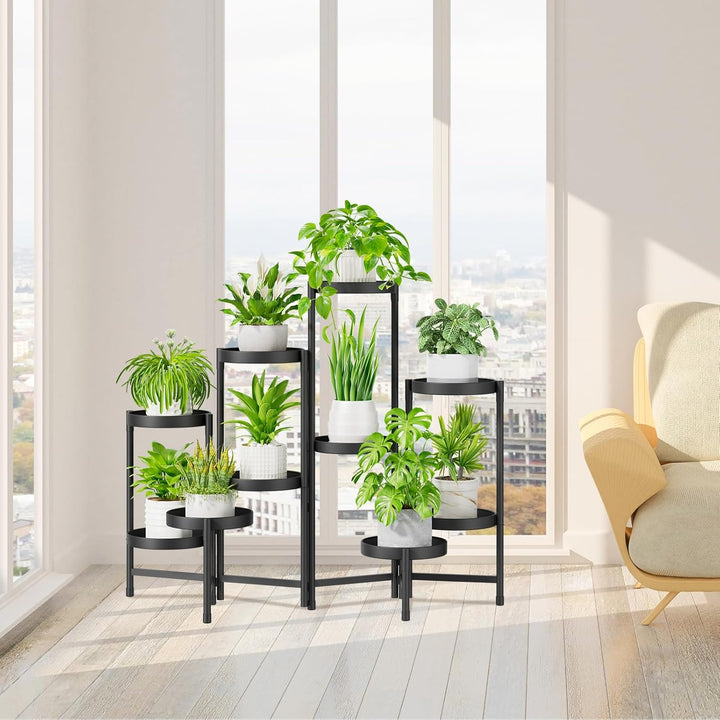 iDavosic.ly Pflanzenständer Metall mit 10 Etagen, Blumenständer Pflanzenregal Blumenregal Indoor Out