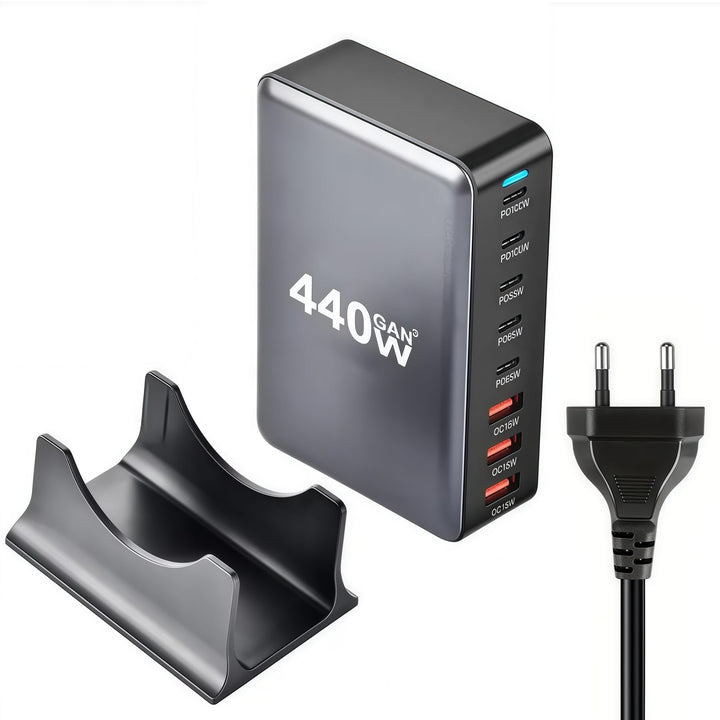 USB C Ladegerät Mehrfach 440 W Ladestation Typ C Adapter mit Dual-PD PPS 100W Anschluss, Multi 65Wat