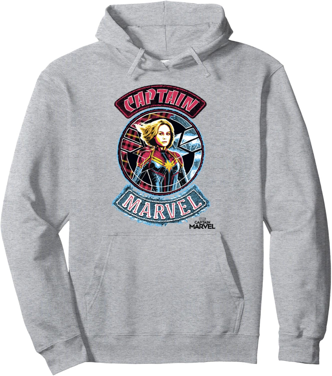 Captain Marvel Portrait Patches Pullover Hoodie