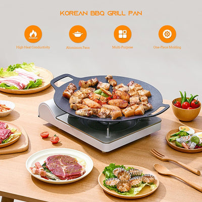 Gugxiom Koreanische Grillp, Antihaftbeschichtete Koreanische Grillpfanne aus Aluminium, Grillpfanne