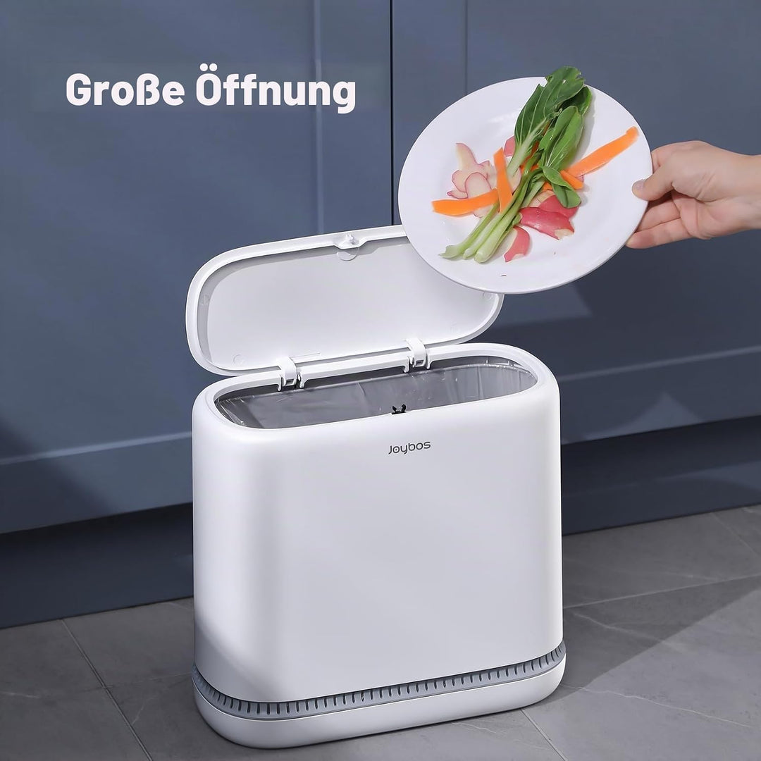 JOYBOS Badezimmer-Mülleimer, Adsorptionsmülleimer mit Druckdeckel, 10 l, hundefest, schmaler Kunstst