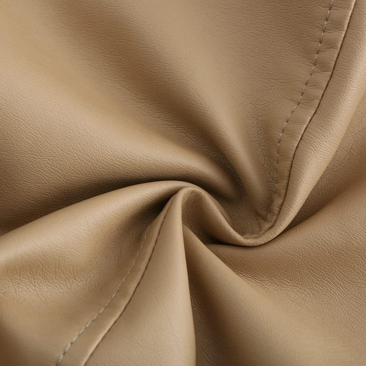 YYNUDA Damen Lederjacke Kurz Bikerjacke Stehkragen Reissverschluss Leder Jacke Übergangsjacke für He