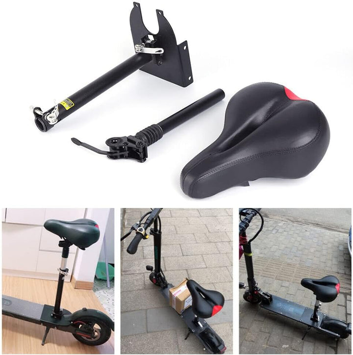 KOLHGNSE Scooter Sattel, Faltbarer Stossdämpfender Sitz E-Scooter Zubehör Verstellbarer Elektrischer