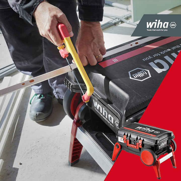 Wiha Werkzeugkoffer Set XXL III electric I 106-tlg. I Trolley mit ausklappbaren Beinen I Werkzeugkas