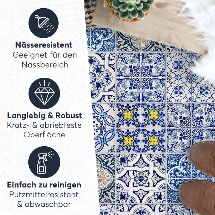 Fliesensticker für - [ Boden Fliesen ] - Aufkleber Folie Sticker für Fliesen Boden - Küche oder Bad