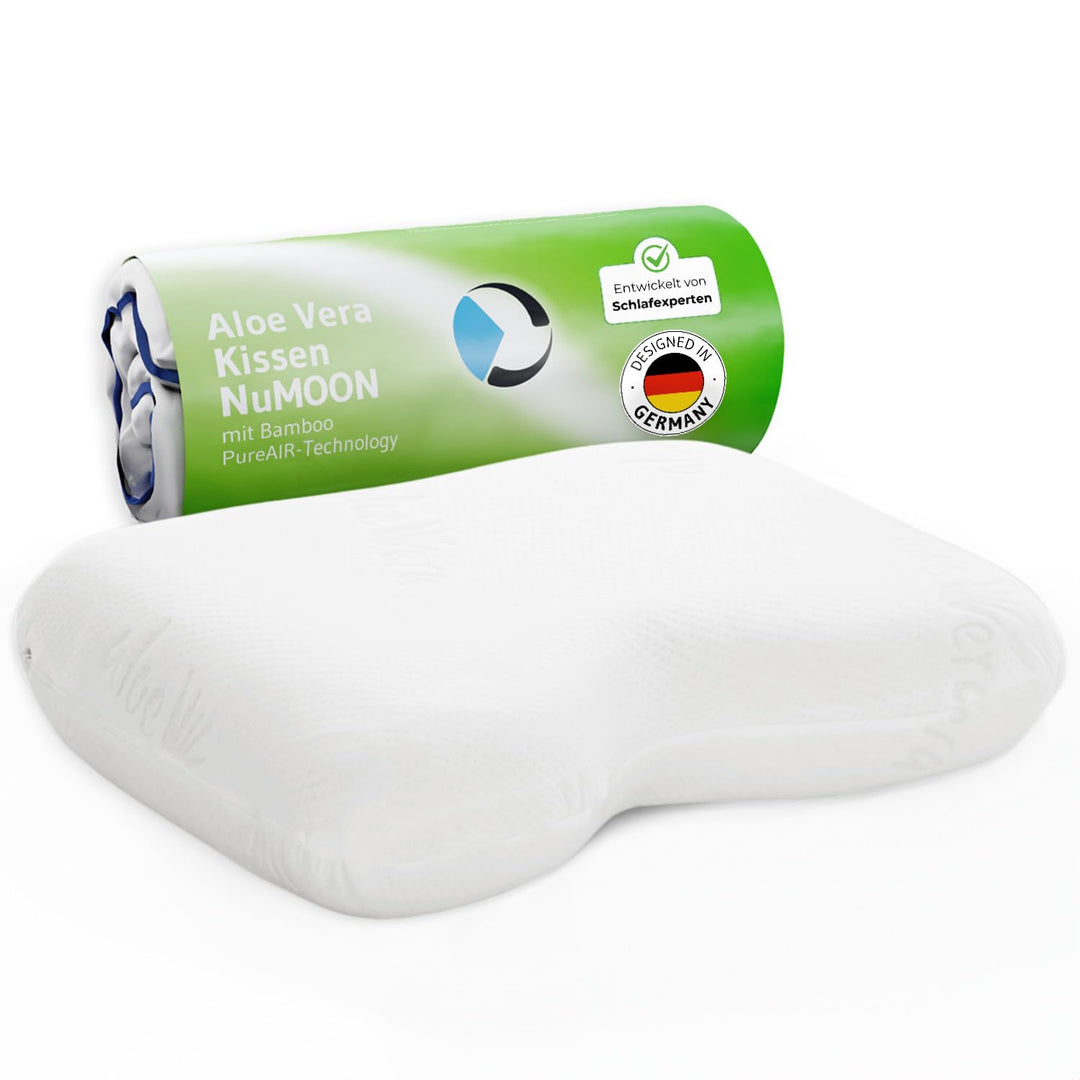 Ergonomisches Seitenschläferkissen NuMOON, Memory Foam Kopfkissen mit PureAir Effekt gegen Milben &