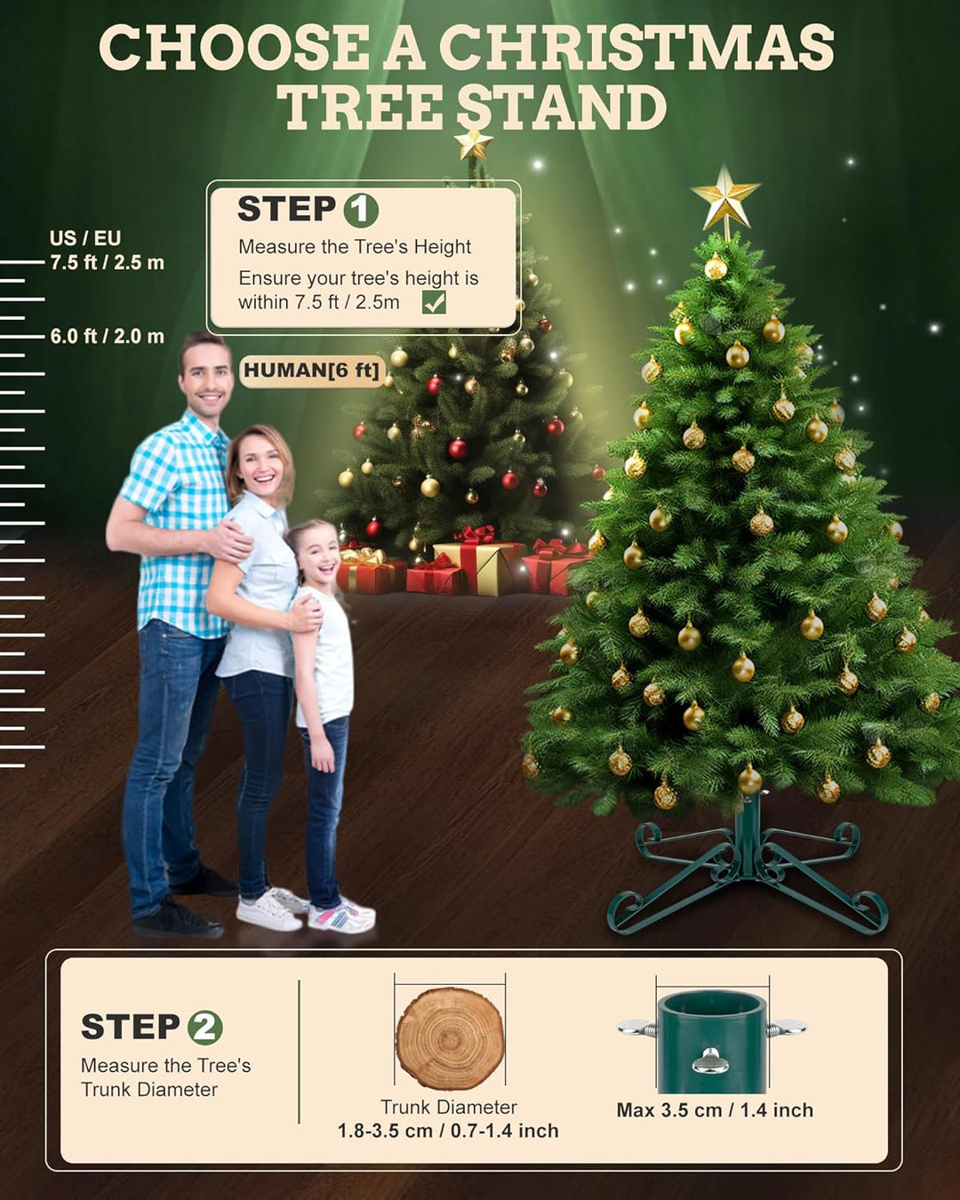 PUDO Christbaumständer Weihnachtsbaumständer für Künstlichen Weihnachtsbaum: Künstlicher Baum Stände