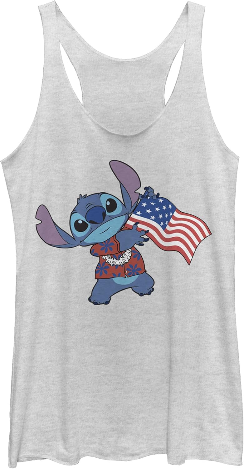 Disney Damen Tropische Flagge T-Shirt M Weiss Meliert, M Wei&#xDF; Meliert