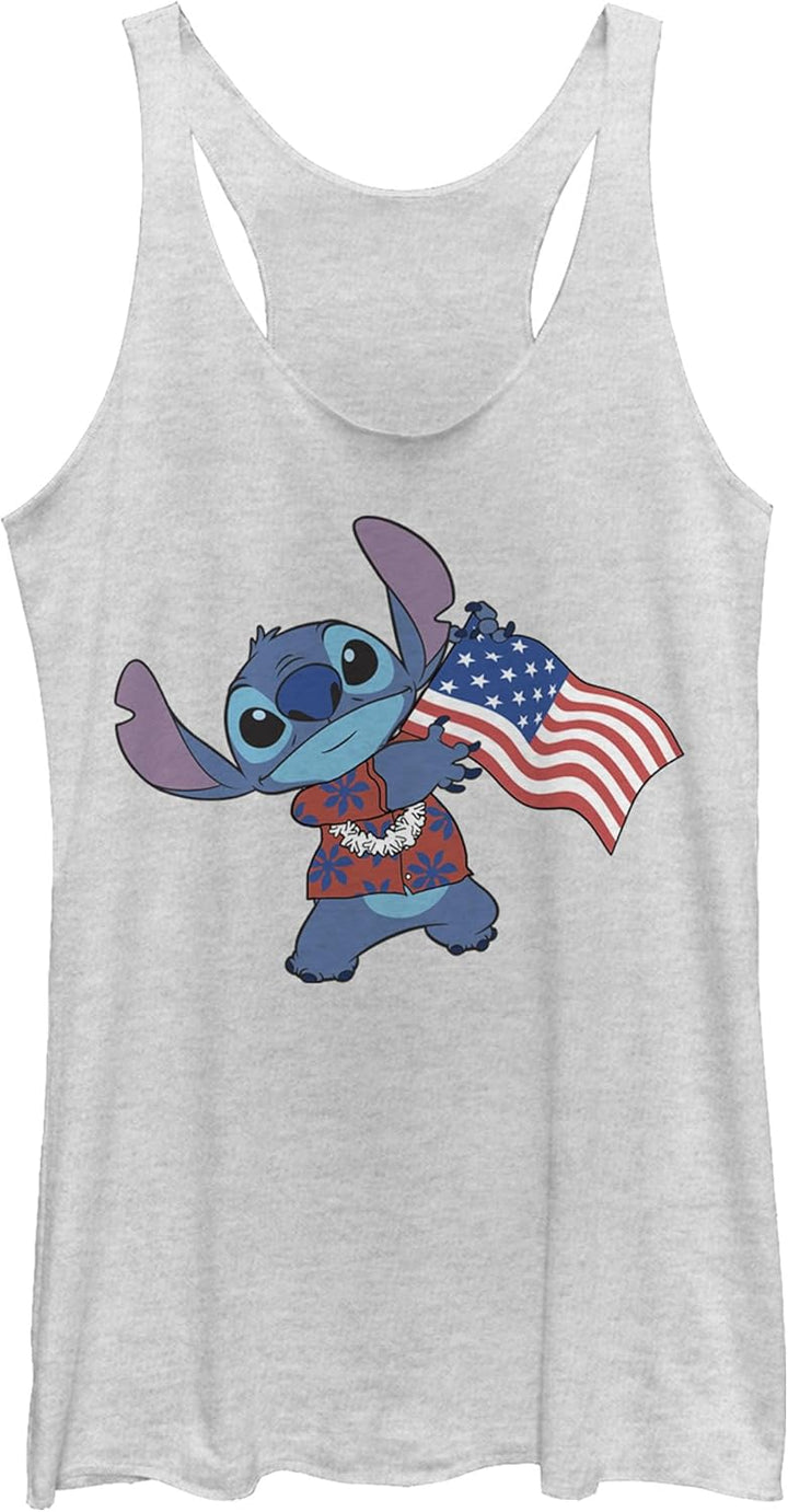 Disney Damen Tropische Flagge T-Shirt M Weiss Meliert, M Wei&#xDF; Meliert