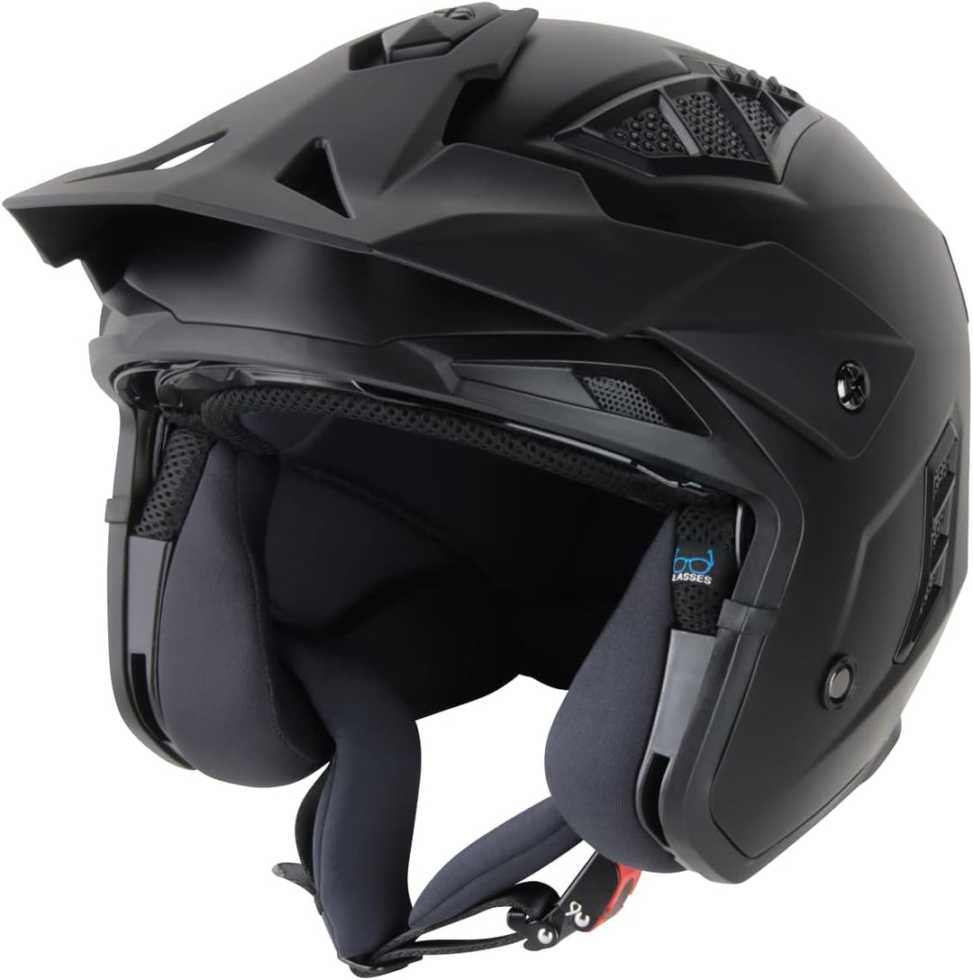 VINZ Kioto Jethelm / Streetfighter Helm | ECE 22.06 zugelassen | Rollerhelm mit Sonnenvisier / Sonne