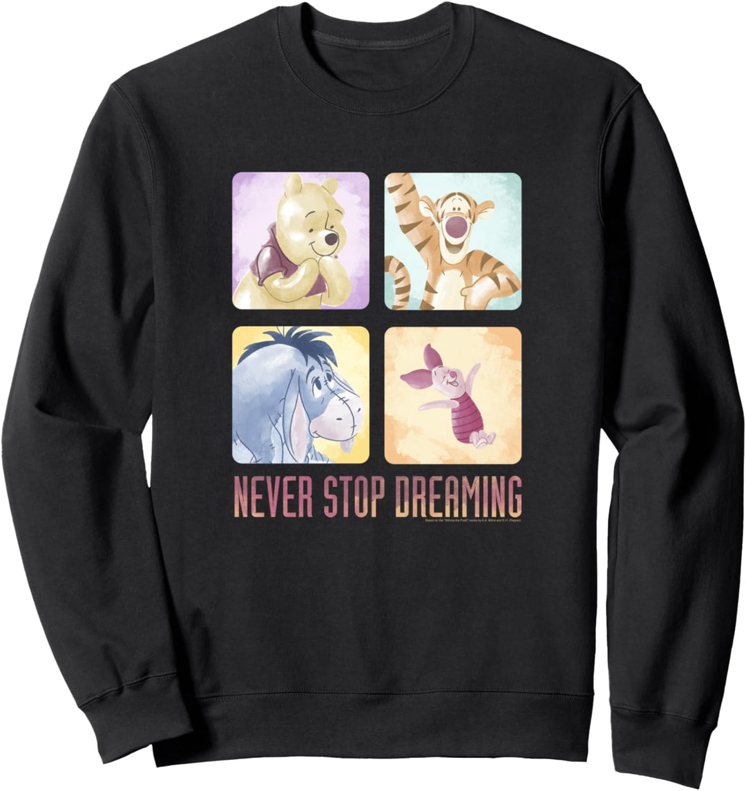 Disney Winnie The Pooh Group Shot Box Up Never Stop Dreaming Sweatshirt