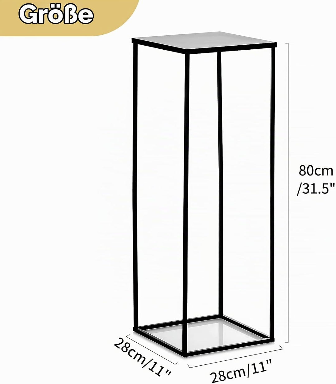 Nuptio Schwarzer Vasen Pflanzenständer 2 Stück 80cm Hohe Blumenvasen für Hochzeit Geburtstagsparty M