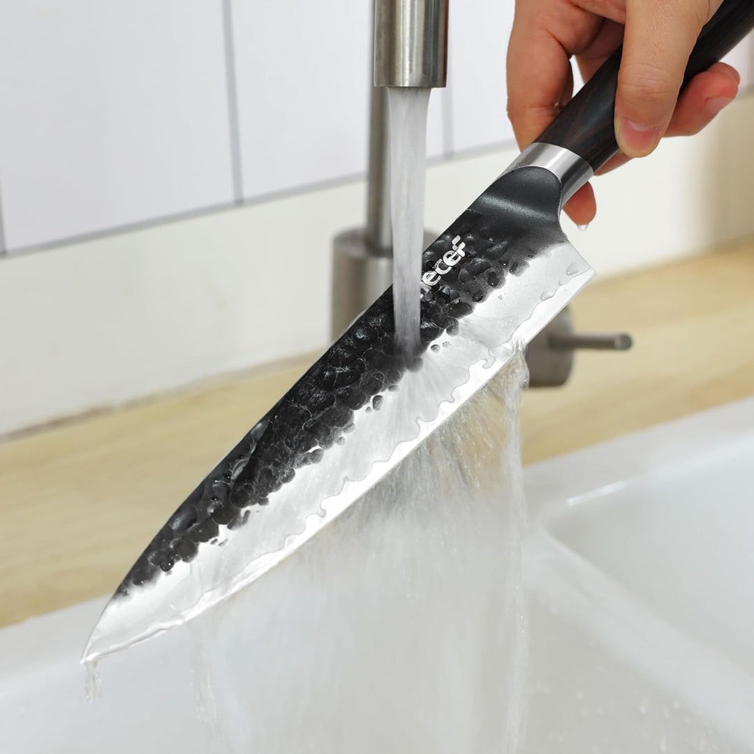 hecef Küchenmesser Set 2‑tlg., 20 cm Kochmesser & 12,7 cm Allzweckmesser, 3‑lagiger Hochkohlenstoff‑