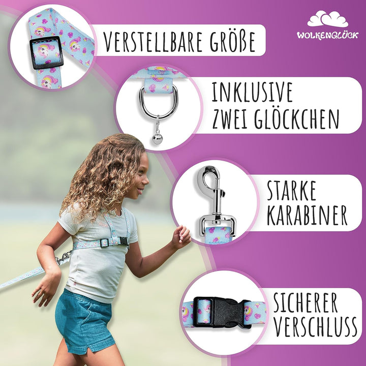 WOLKENGLÜCK® Pferdeleine Kinder [Inkl. Zubehör] - Grössenverstellbare Pferdeleine zum Spielen für Ki