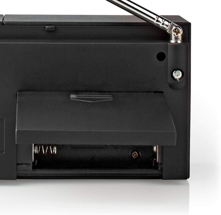 Nedis UKW/AM-Radio, tragbares analoges Stimmgerät im Taschenformat mit 1,5 W Lautsprecher, 3,5 mm Ko
