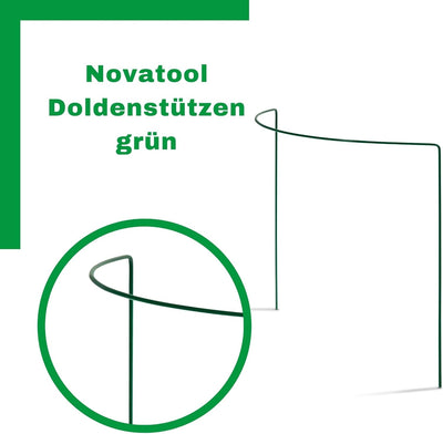 Novatool 10 Strauchstütze 100 cm hoch halbrund 40 cm grün Staudenhalter Blumenhalter Rankengewächs P