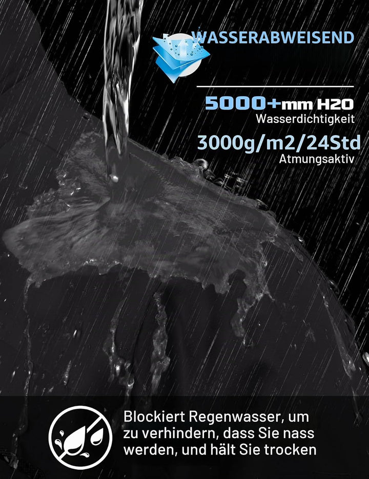TACVASEN Herren Outdoorjacke Leicht Wasserabweisend Wanderjacke Übergangsjacke Funktionsjacke mit Ab