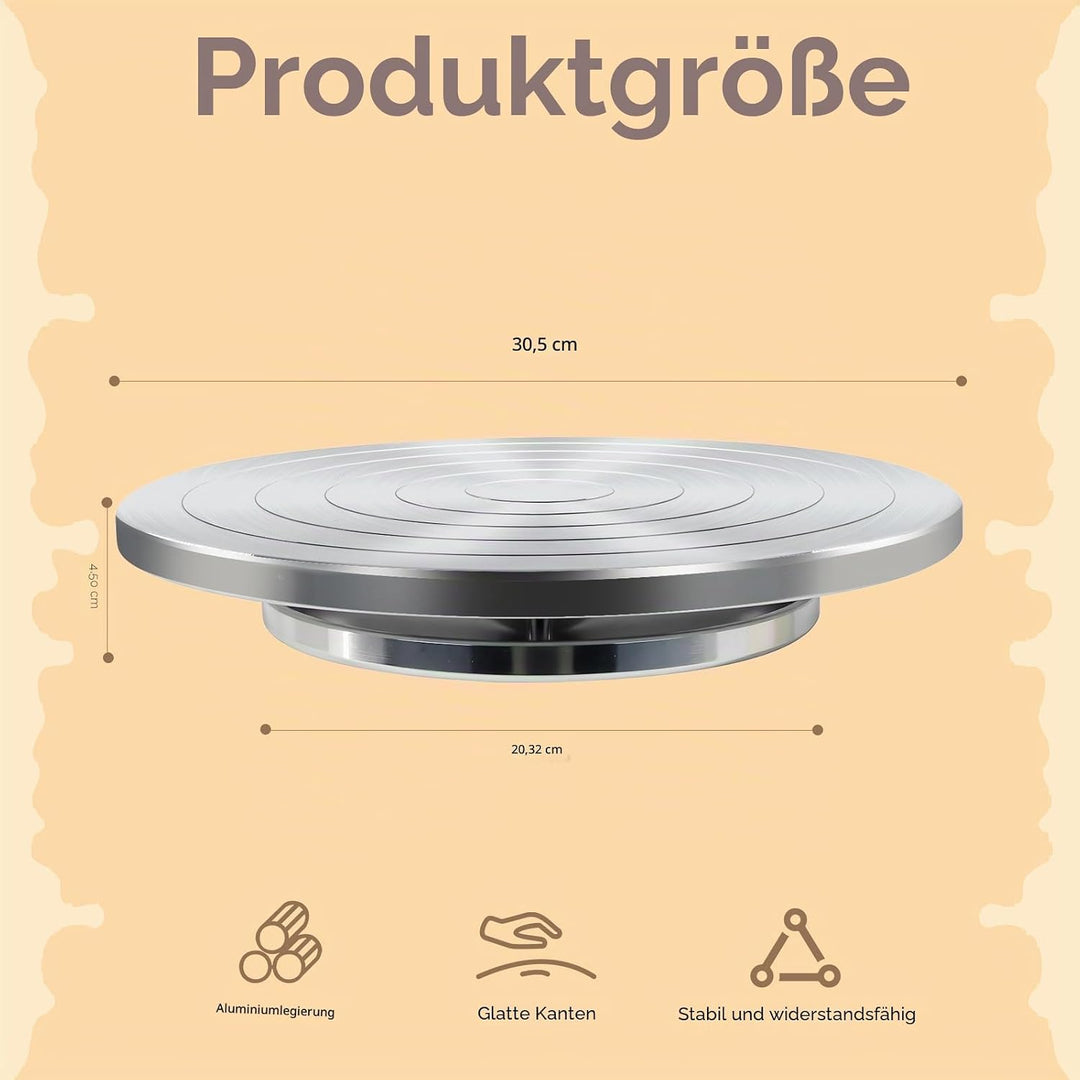 30 cm Doppelseitiges Keramik-Modellierrad für Erwachsene, robustes Aluminium-Bandrad mit Kugellagern