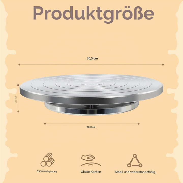30 cm Doppelseitiges Keramik-Modellierrad für Erwachsene, robustes Aluminium-Bandrad mit Kugellagern