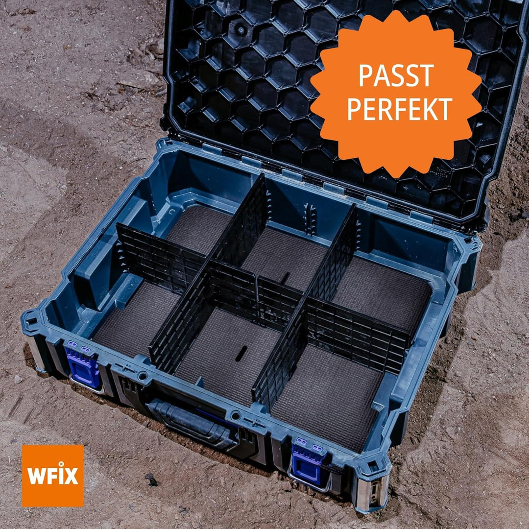 WFix Antirutschmatte für L-BOXX Contractor - 2er Set - passgenau, schwarz, hochwertiger gummierter S