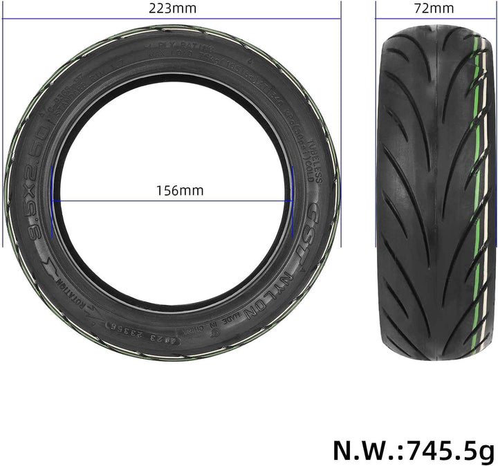 9,5 x 2,50 Selbstreparierende Reifen für NIU KQi3 Sports/Pro/Max Elektroroller, 9,5 Zoll Tubeless Re