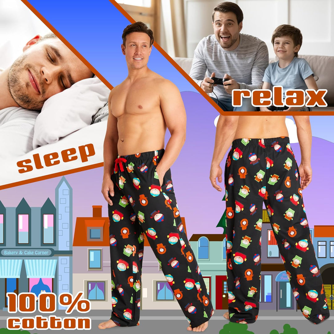 South Park Herren Lang Pyjamahose - bequemer Schlafanzug S Mehrfarbig, S Mehrfarbig