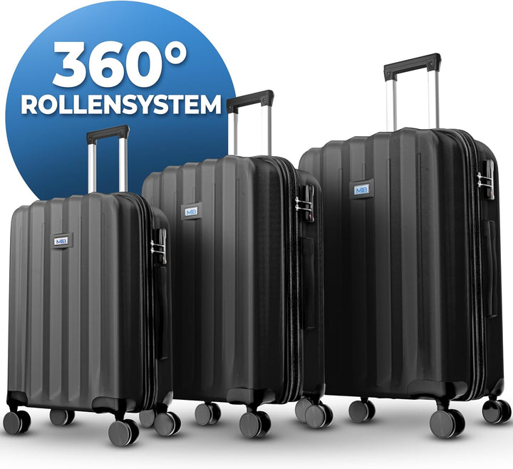 MY TRAVEL BAG Hartschalen-Koffer Trolley ABS Reisekoffer 4 Zwillingsrollen (Handgepäck-Mittel-Gross-