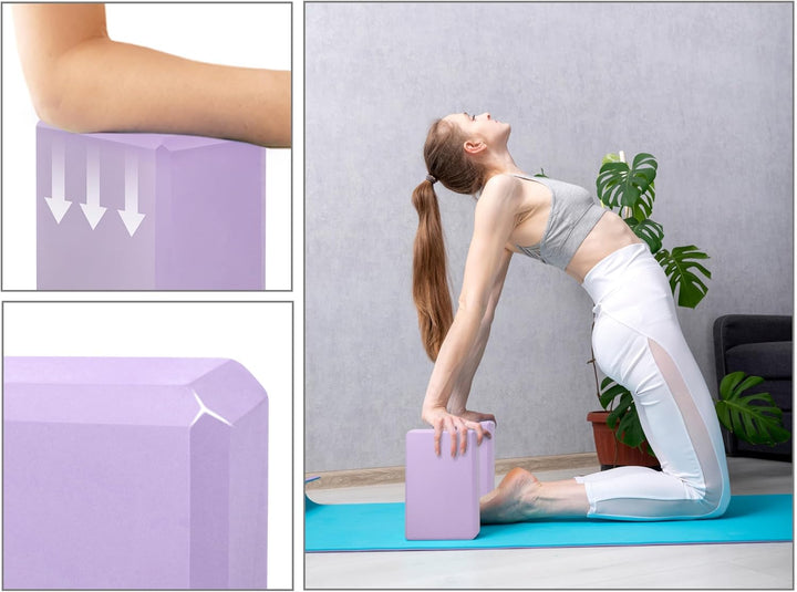 EXERZ Yoga Blocks 2 pack, Gym Blocks, Exercise Workout Fitness Bricks, Pilates Stretch Handstand Non